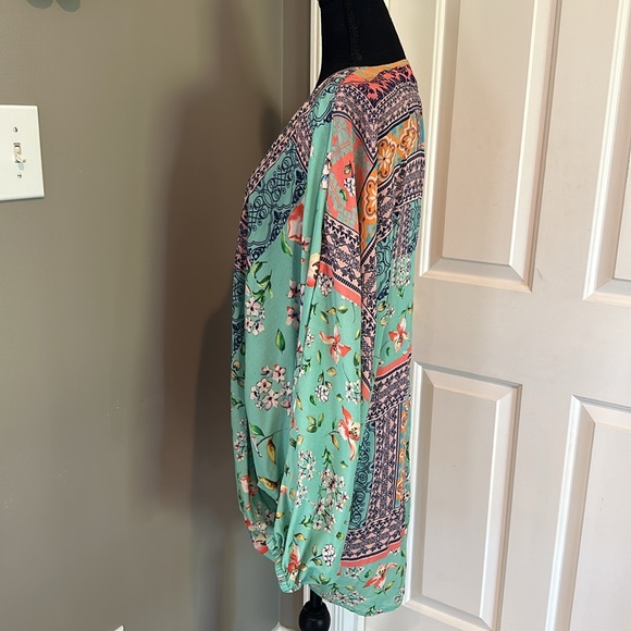 Anthropologie Cocoon Kimono Mixed Print Topper One Size Floral Modal Layer Boho - Picture 6 of 16